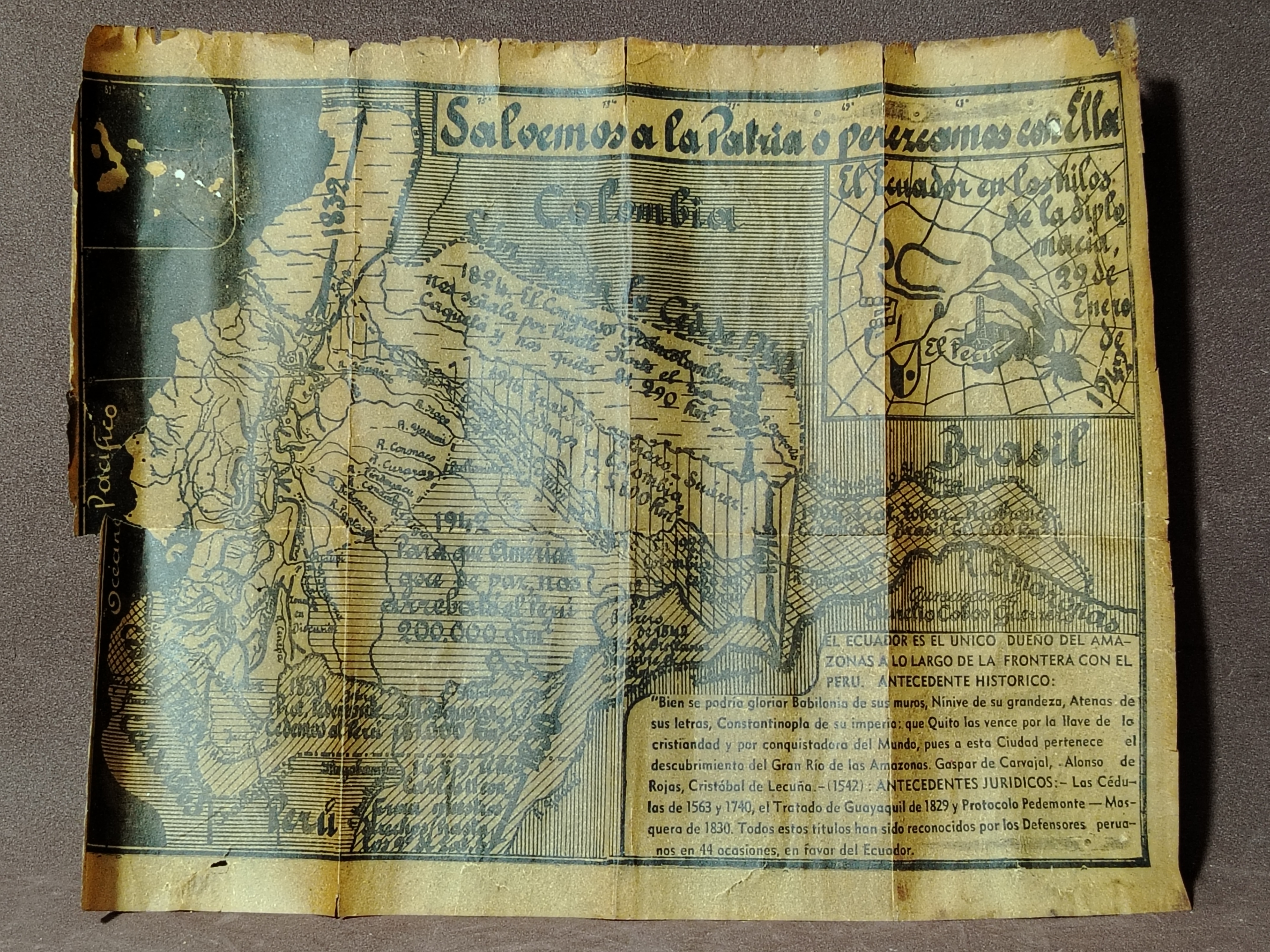 MAPA DEL ECUADOR SIGLO XX