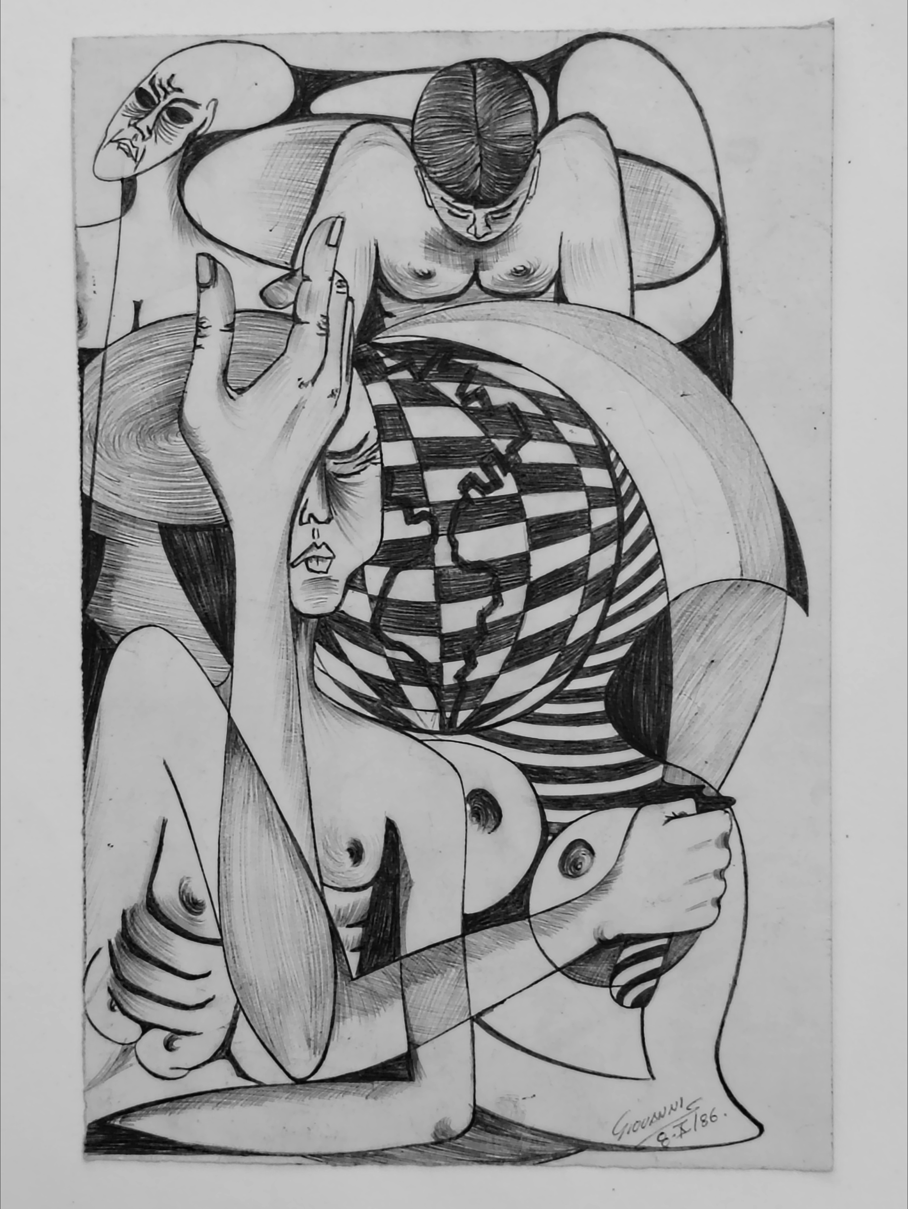 DIBUJOS HECHOS EN CARBONCILLO Y PLUMA ORIGINALES